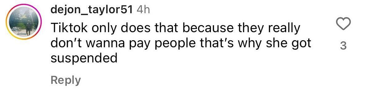 A user blames TikTok (image via @dejon_taylor51 on Instagram)